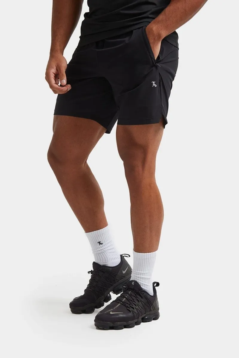 BreathableWebbing Training Shorts in Black