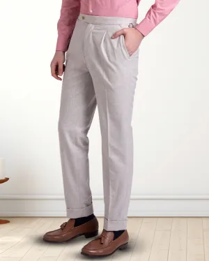 Vitale Barberis Canonico -Ecru Woolen Flannel Compression Fit