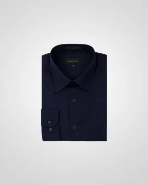 Anniversary Celebration Lightweight Feel MARQUIS MEN'S SOLID BLACK SLIM FIT DRESS SHIRT