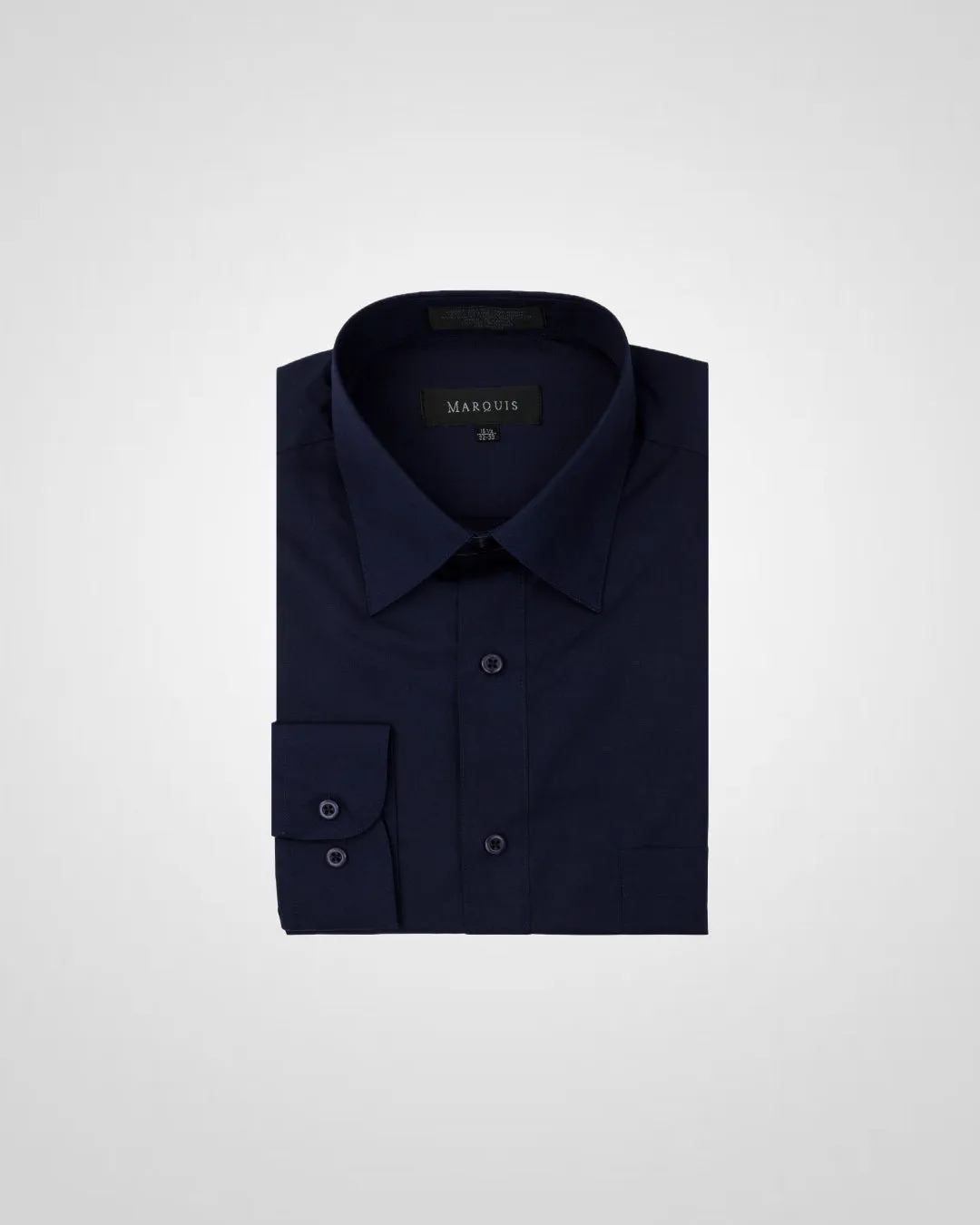 Spring Trend Smart Appearance MARQUIS MEN'S SOLID BLACK SLIM FIT DRESS SHIRT