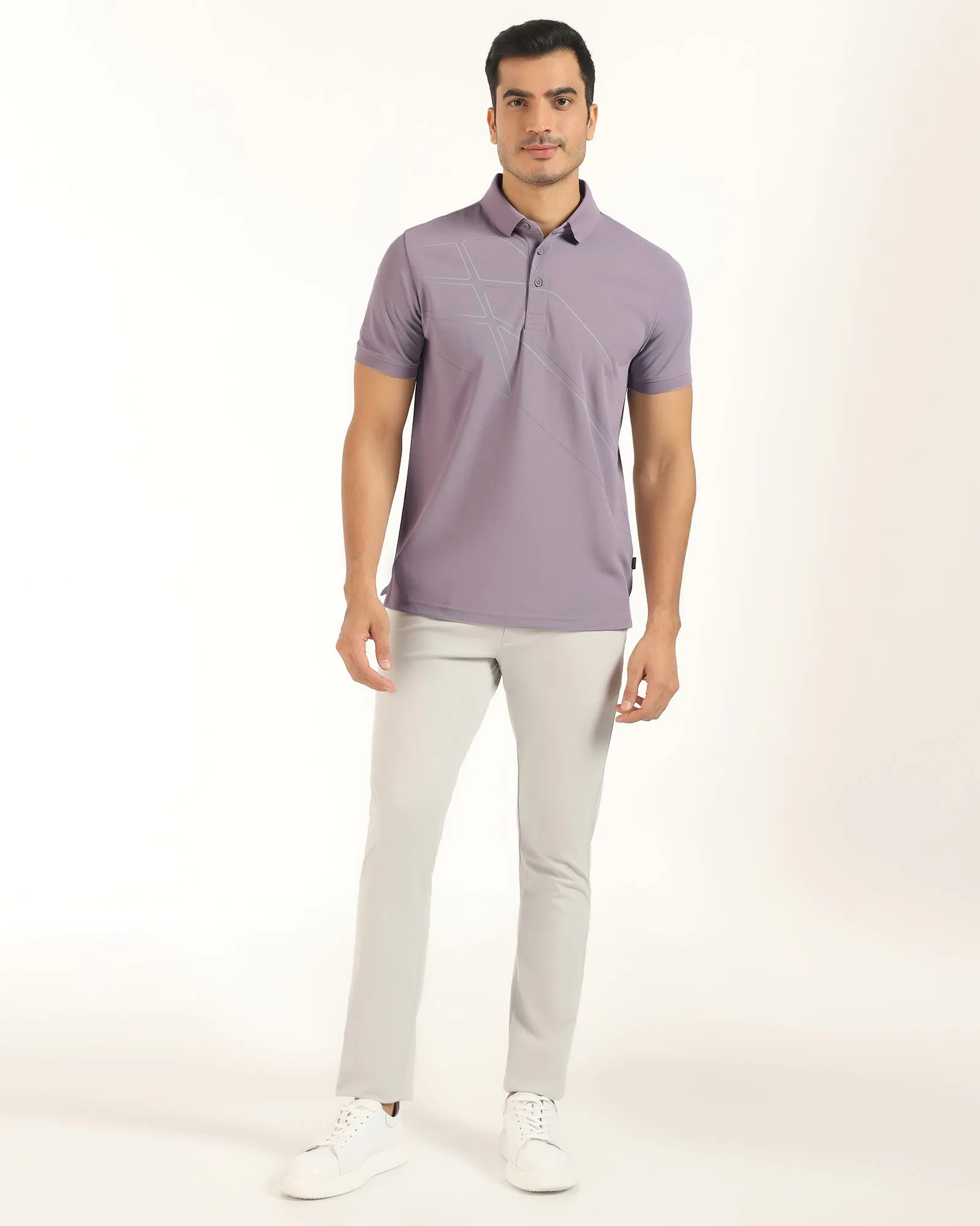 Cozy Style TechPro Polo Light Purple Printed T-Shirt - Slash