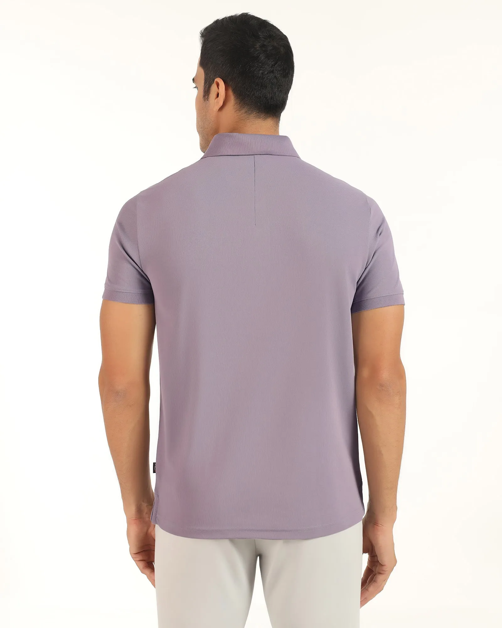 TechPro Polo Light Purple Printed T-Shirt - Slash QuickDry Technology