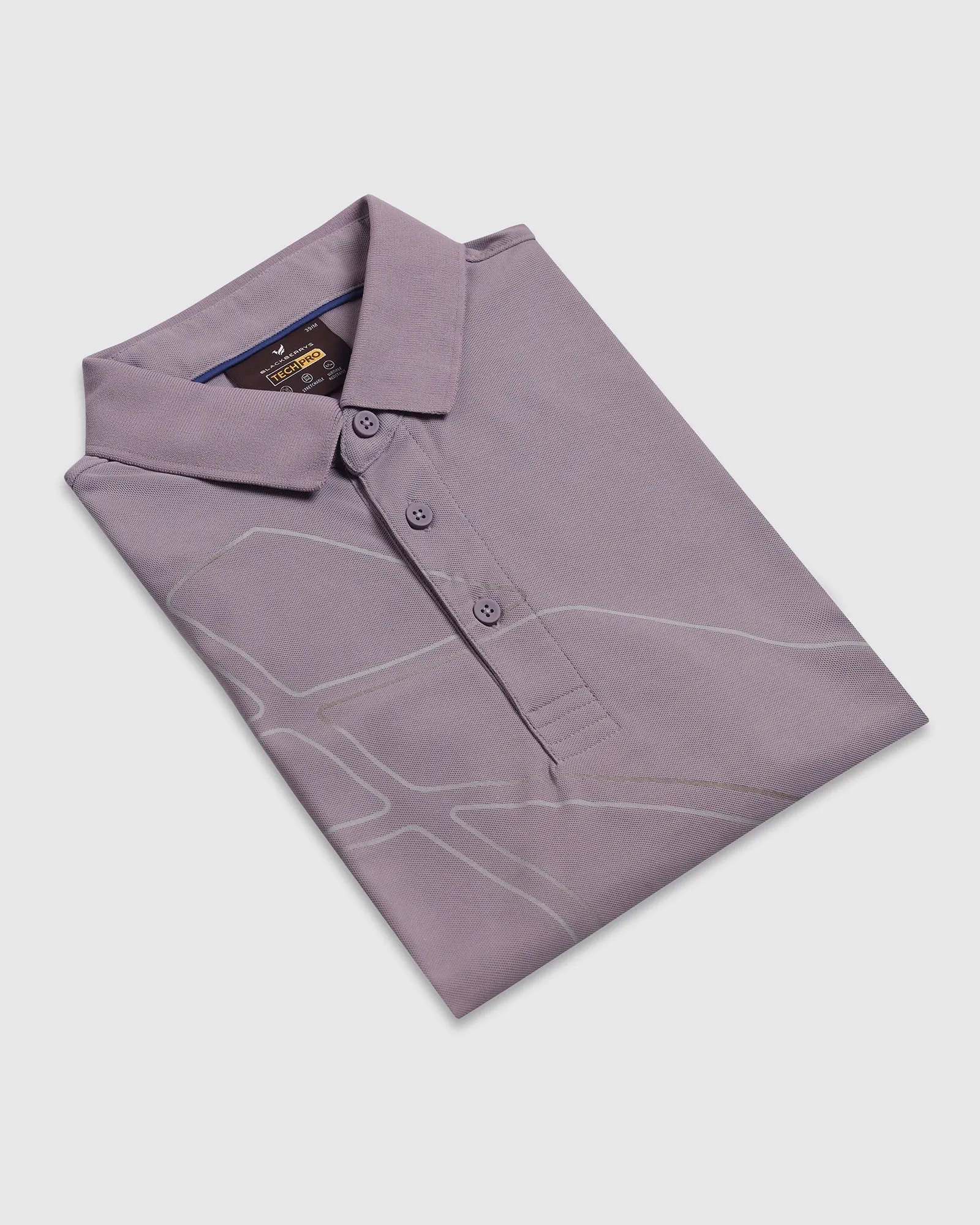 TechPro Polo Light Purple Printed T-Shirt - Slash Office Appropriate
