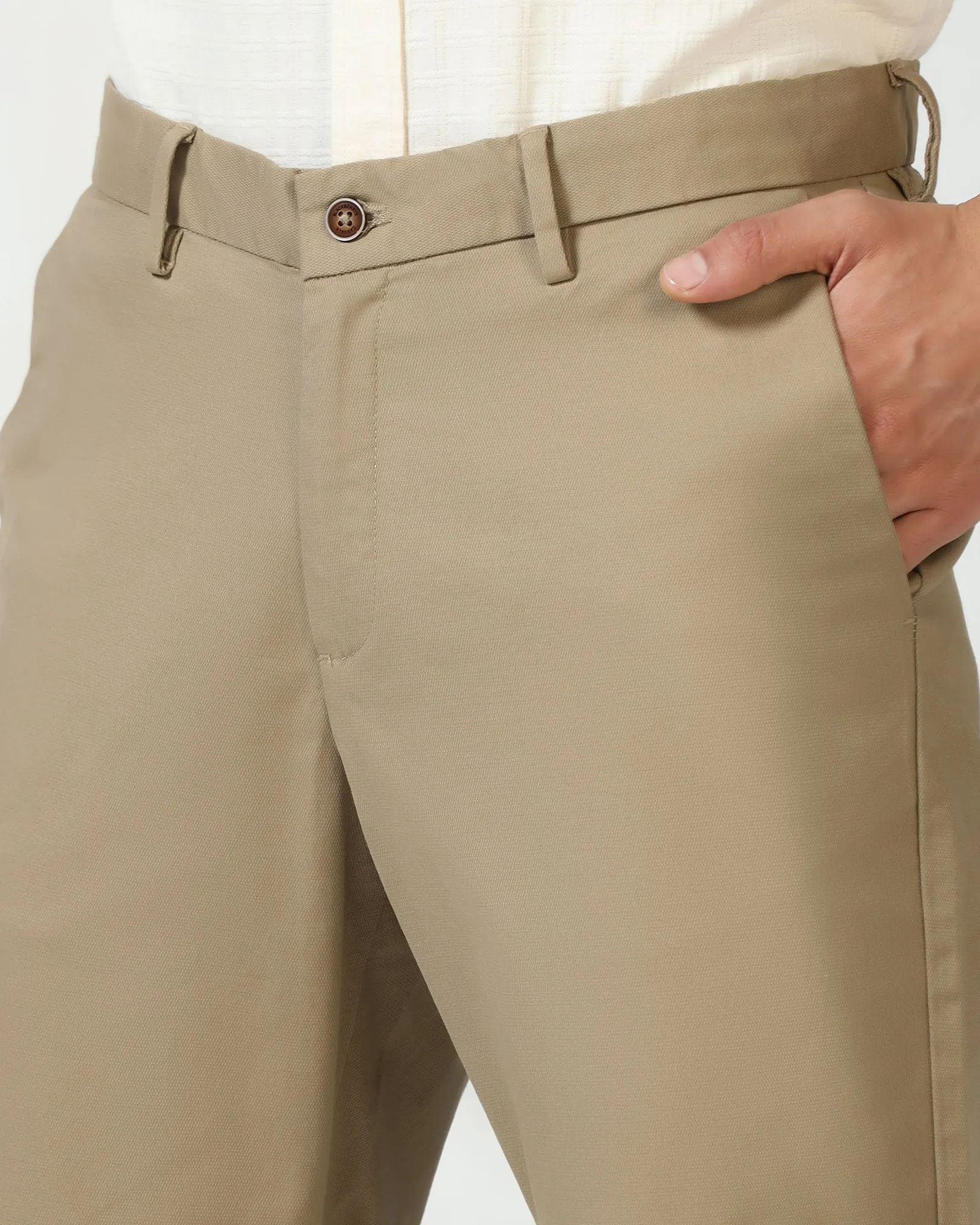 Slim Look Fit Khaki Textured Khakis - Murray
