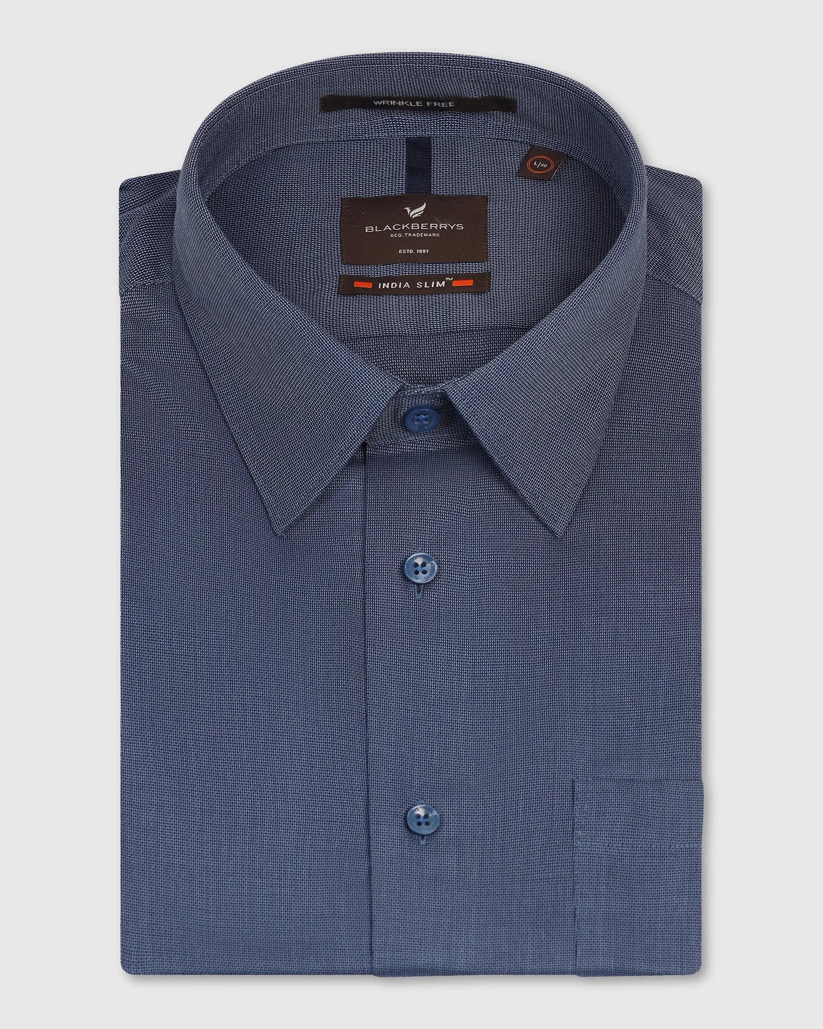 Non Iron Formal Navy Textured Shirt - Vlog Weekend Outfit Bold Prints