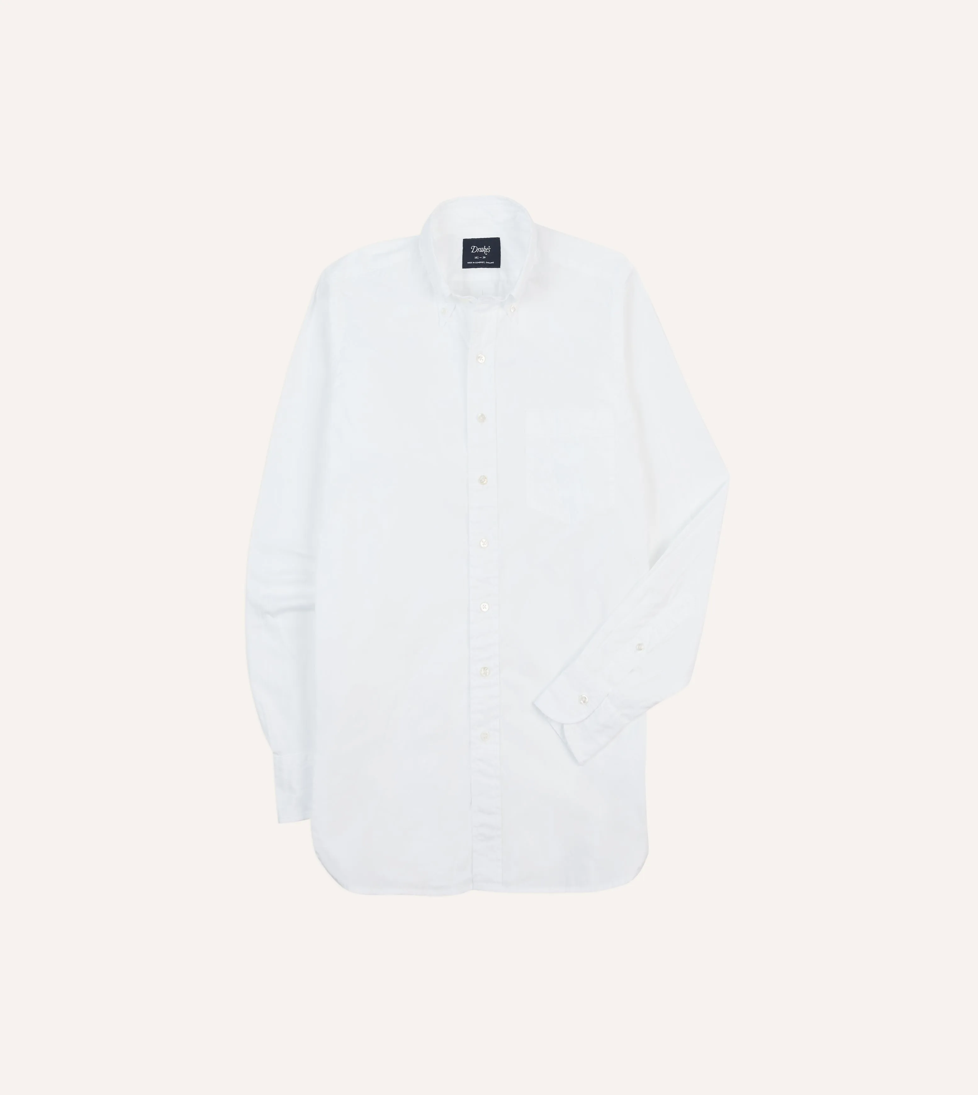 Petite Option White Cotton Pocket Poplin Button-Down Shirt