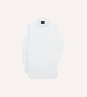 Petite Option White Cotton Pocket Poplin Button-Down Shirt