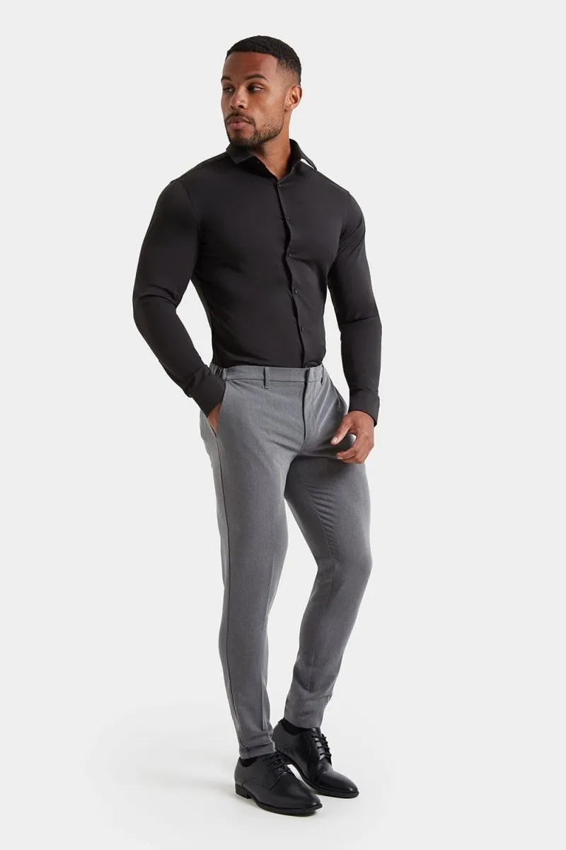 Simple and Cozy AntiSlipGrip Athletic Fit Essential Pants in Charcoal