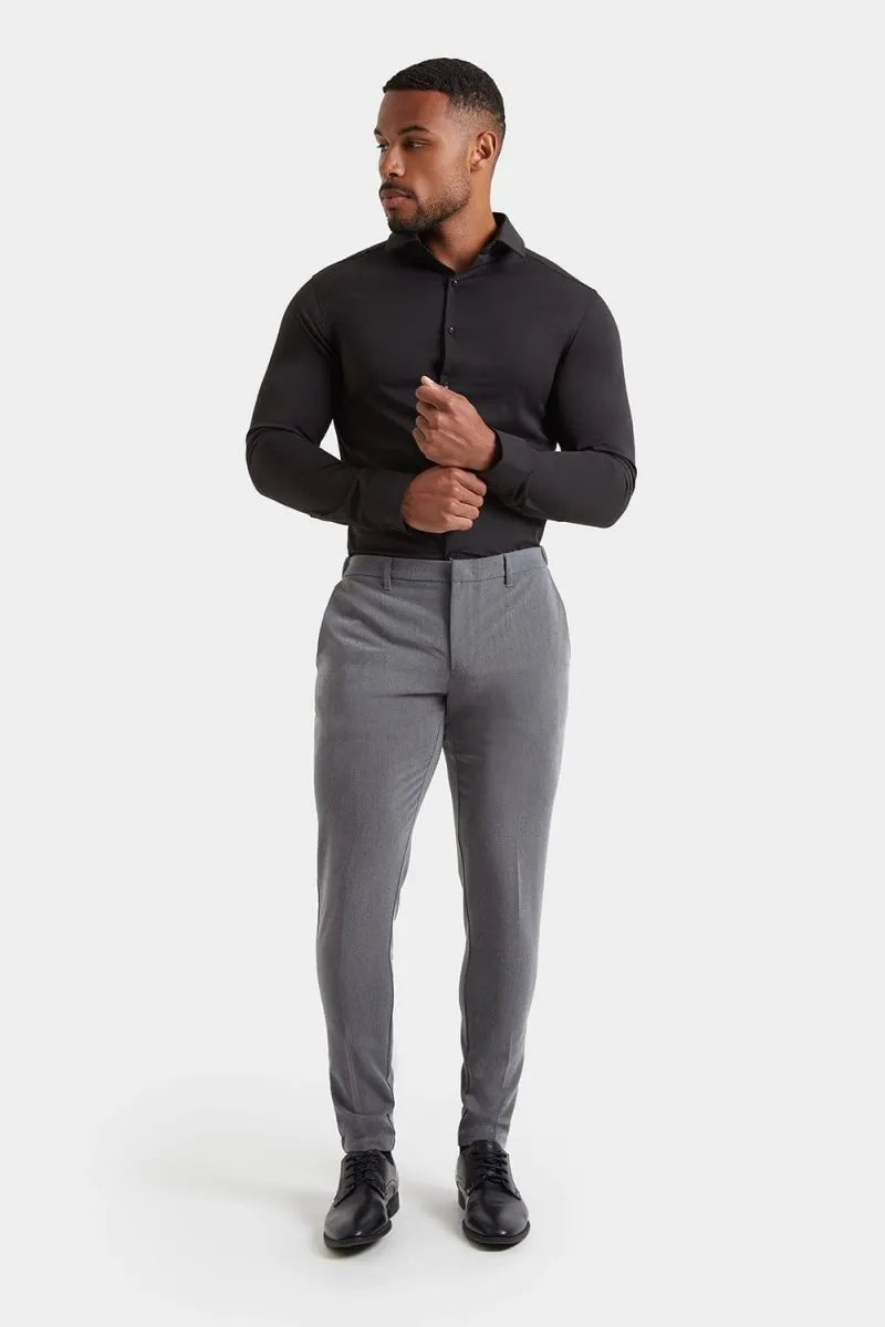 Soft Brush Lining Light Wear Fit Athletic Fit Essential Pants in Charcoal