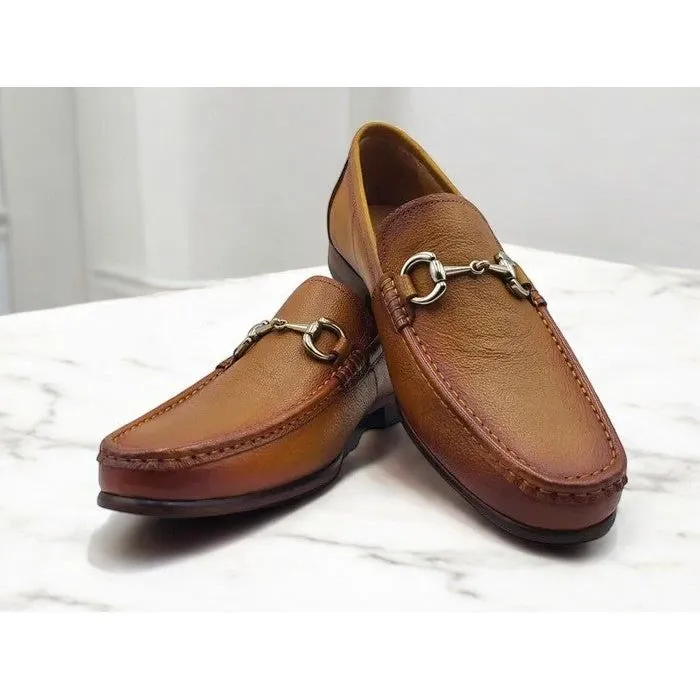 Carrucci Victor Cognac Deerskin Leather Sole Casual Loafer - KL201-01 Open Plaza Urban Breeze