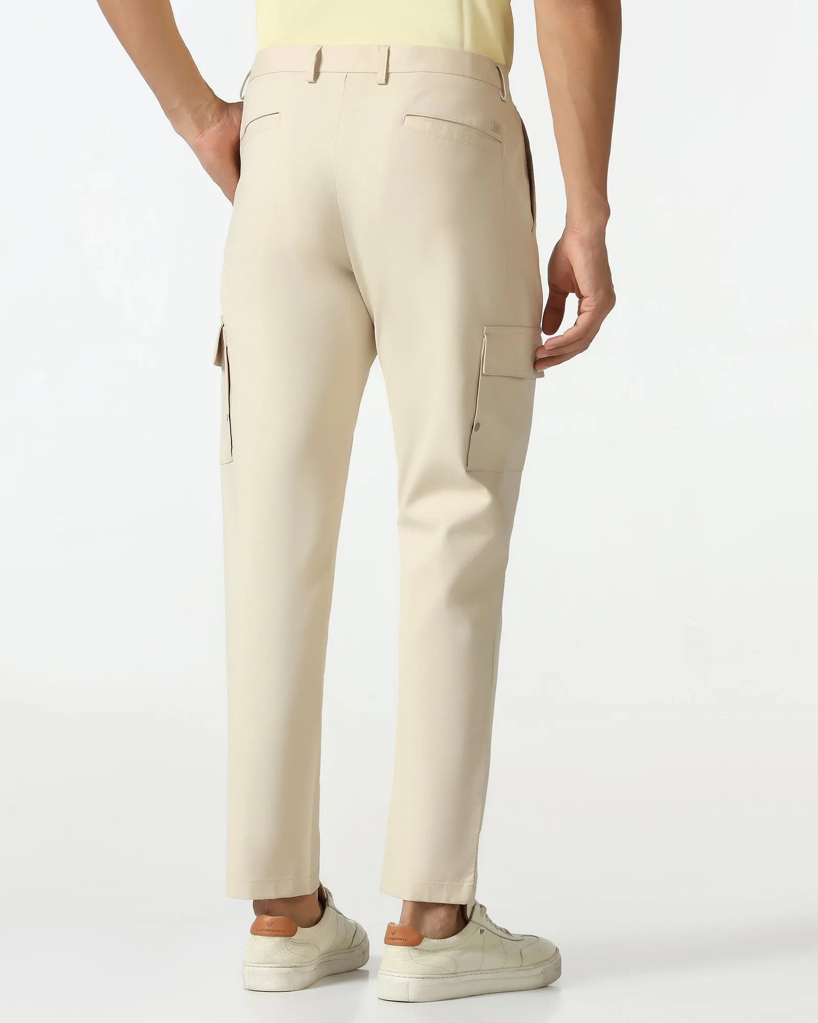 NonSlipInnerGrip TechPro Sneaker Fit Casual Beige Solid Khakis - Andy