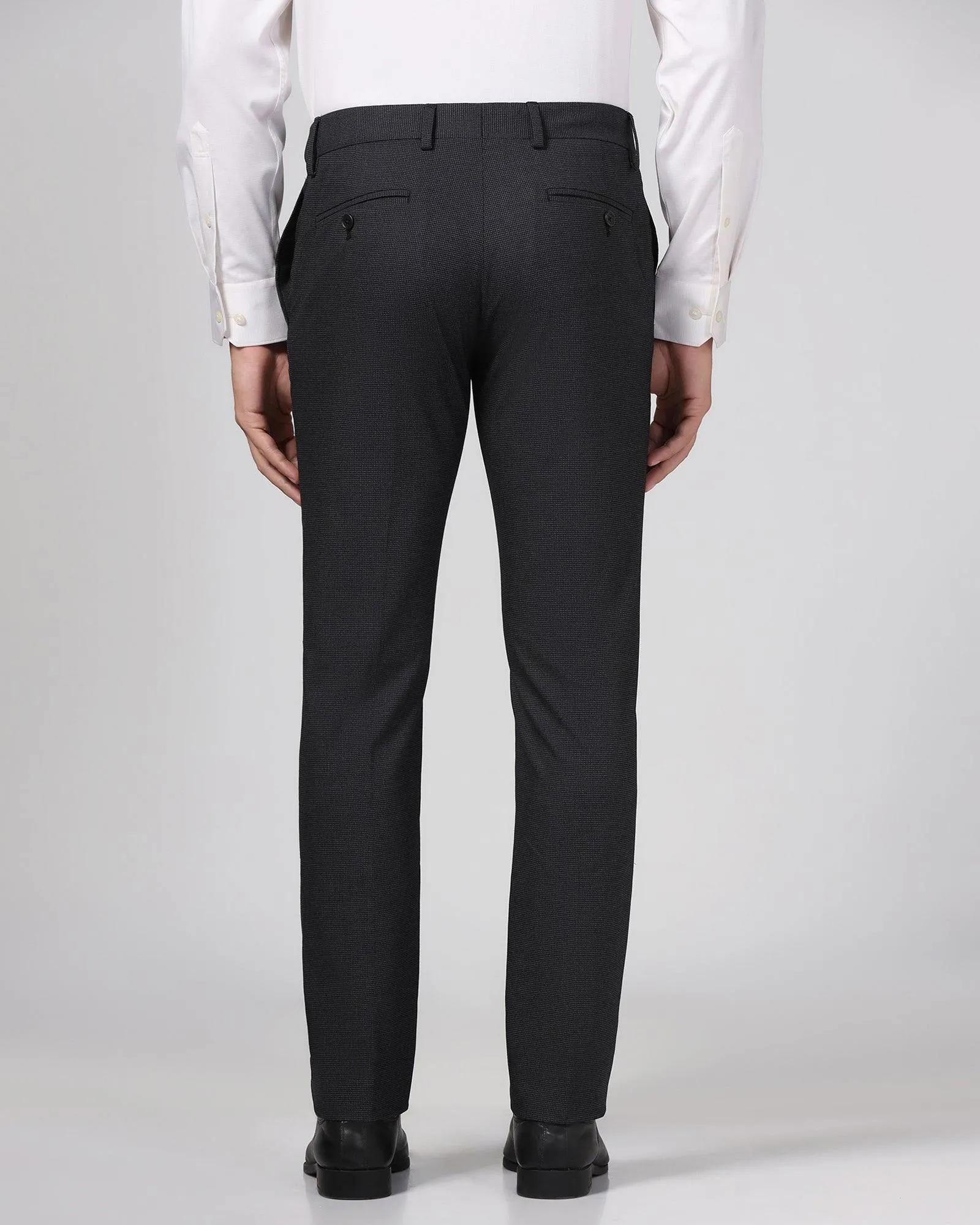 Slim Fit B-91 Formal Black Textured Trouser - Ford Comfy Look