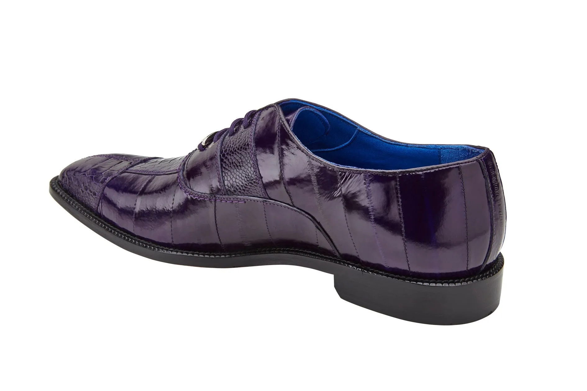 Belvedere - Mare, Genuine Ostrich and Eel Dress Shoe - Purple - 2P7 (IN STORE) Energy Return System Modern Bold