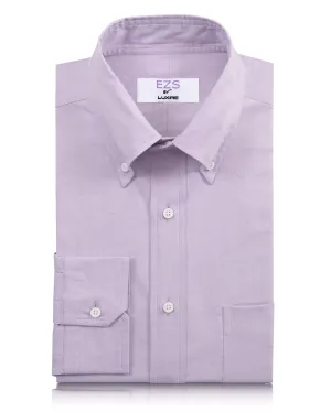 Sustainable Material Pure Cotton EZS Lilac Pinpoint Oxford Shirt