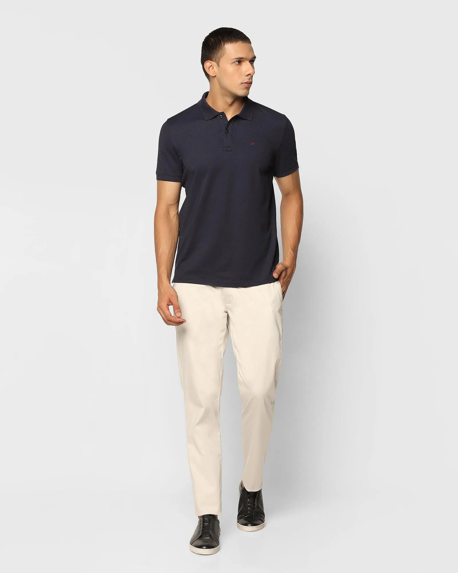 Navy Must Haves Solid Polo - Yukii Sleek Comfort