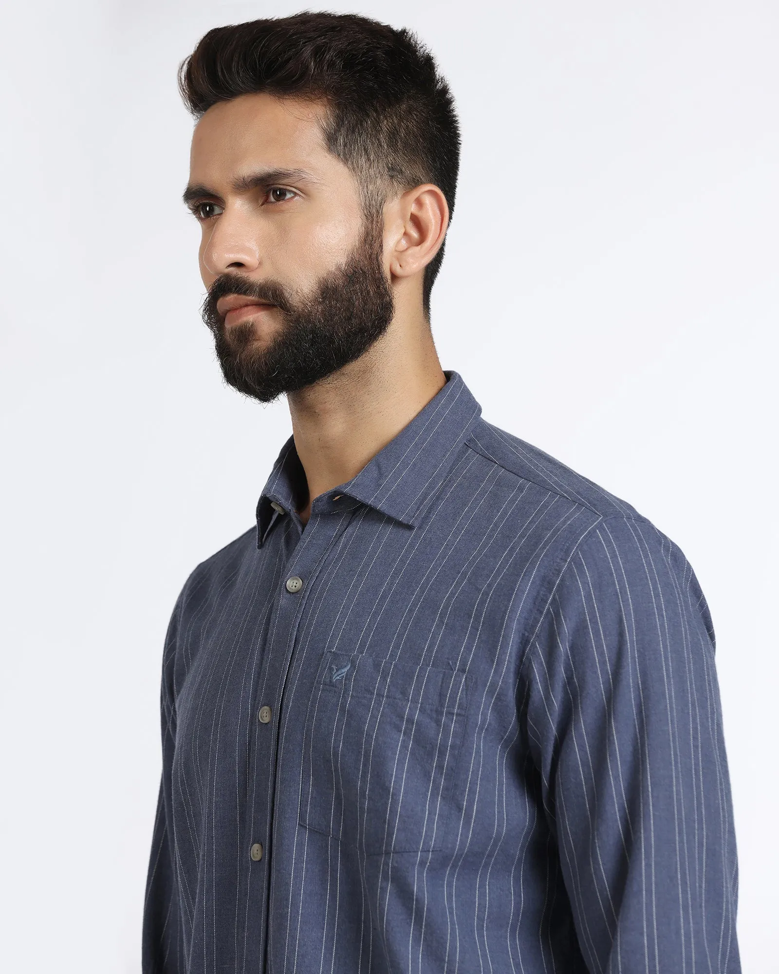 Blue Stripe Shirt - Numo Functional Design Reinforced Elasticity