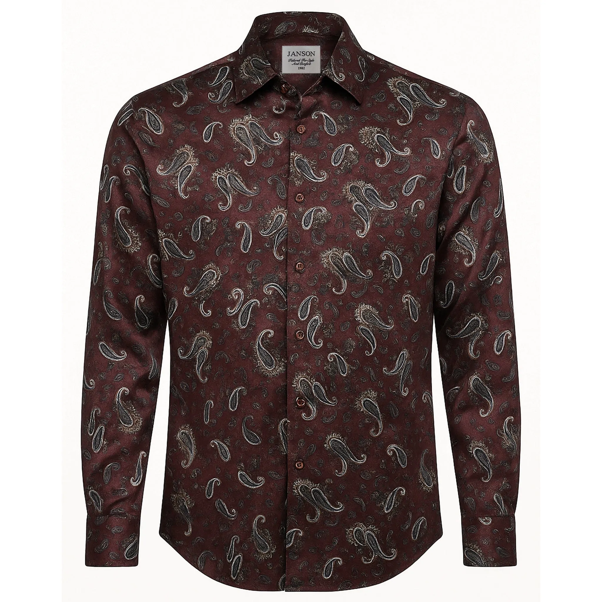 Janson Sport Shirt-100% Cotton Satin Finish, European Made Beach Attire