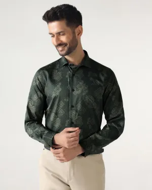 Designer Look Green Printed Shirt - Pristine