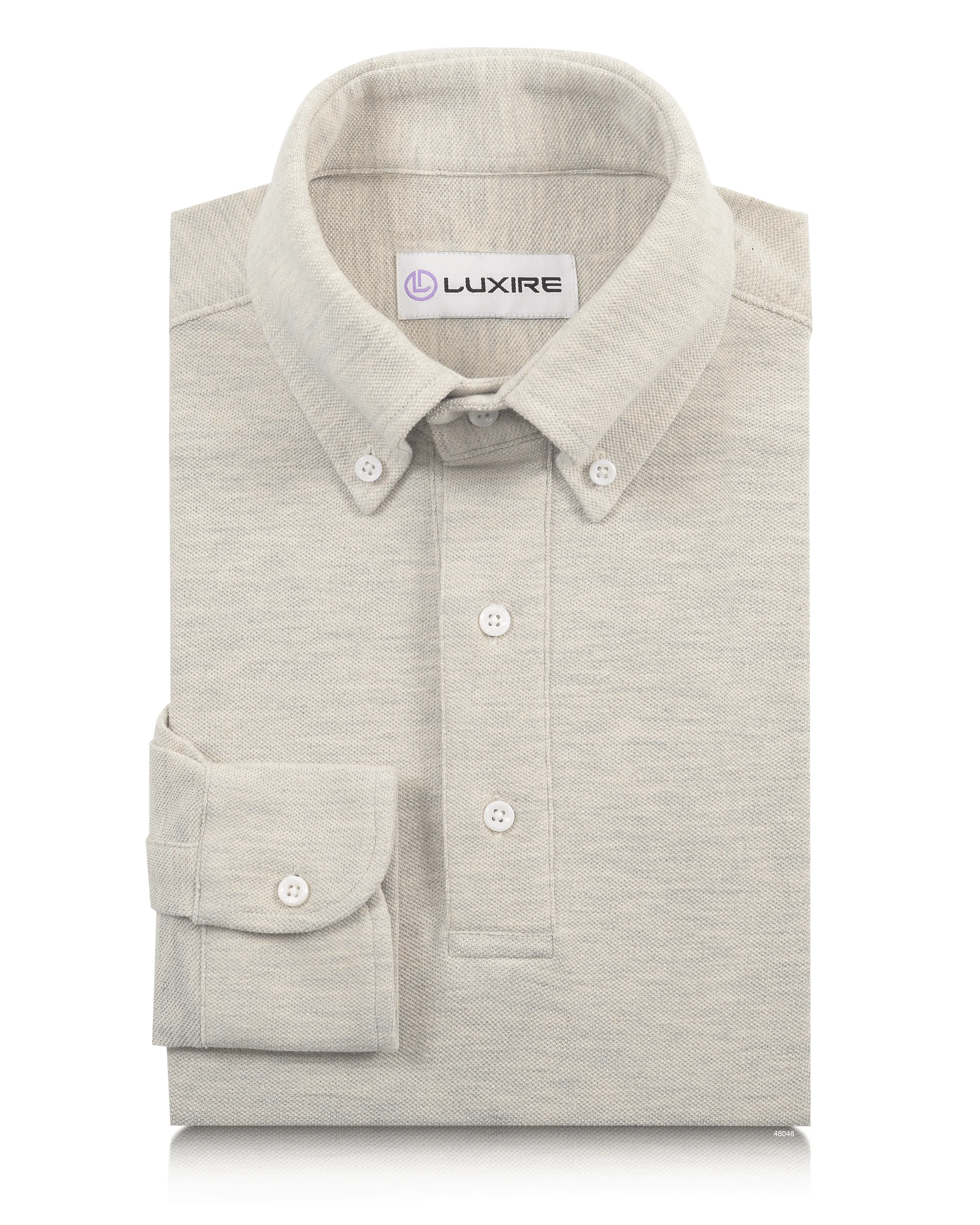 Matte Surface Texture Functional Fit Cloud Grey Heather Polo T-shirt