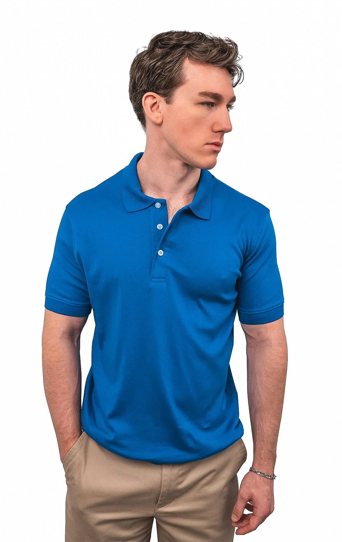 CLEOCOTTON BLUE POLO SHIRT Casual Elegance