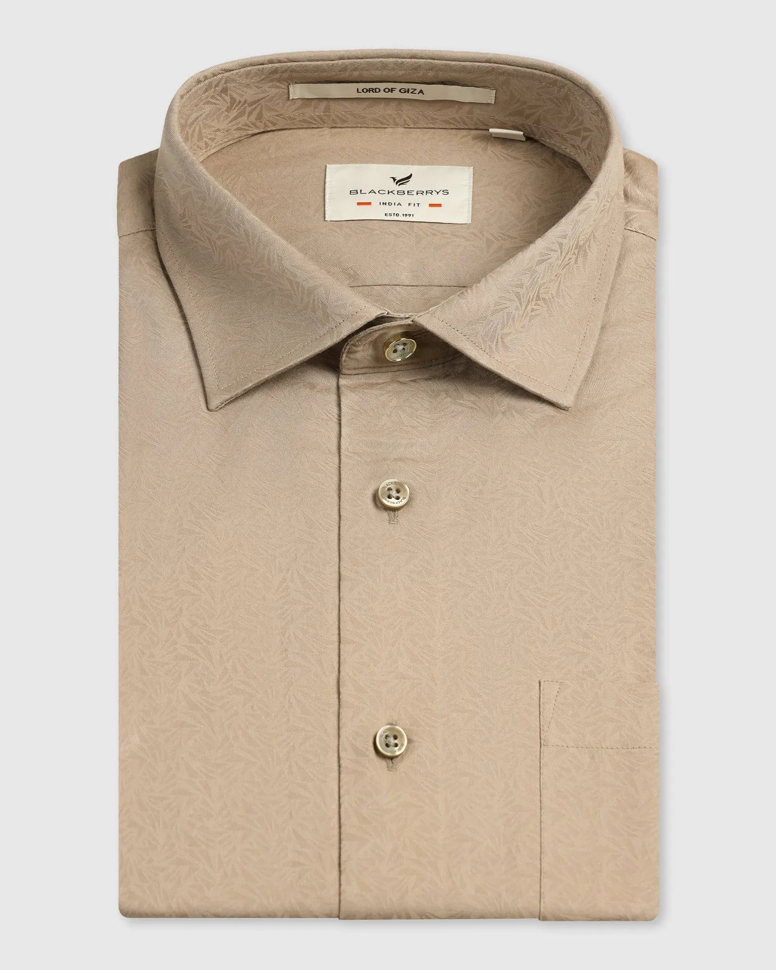 Beige Jacquard Shirt - Romeo Timeless Piece High-End Fashion
