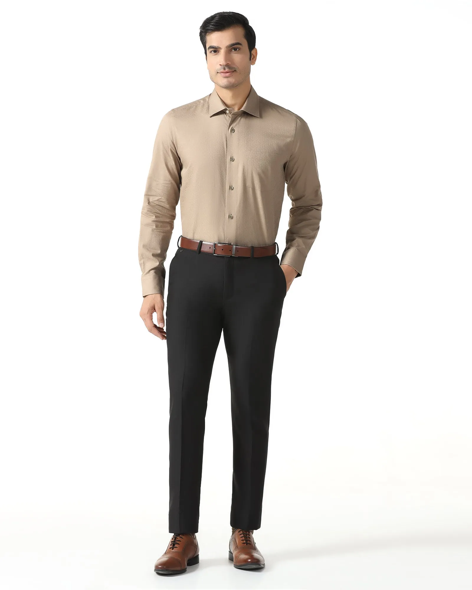 Personalized Touch Beige Jacquard Shirt - Romeo