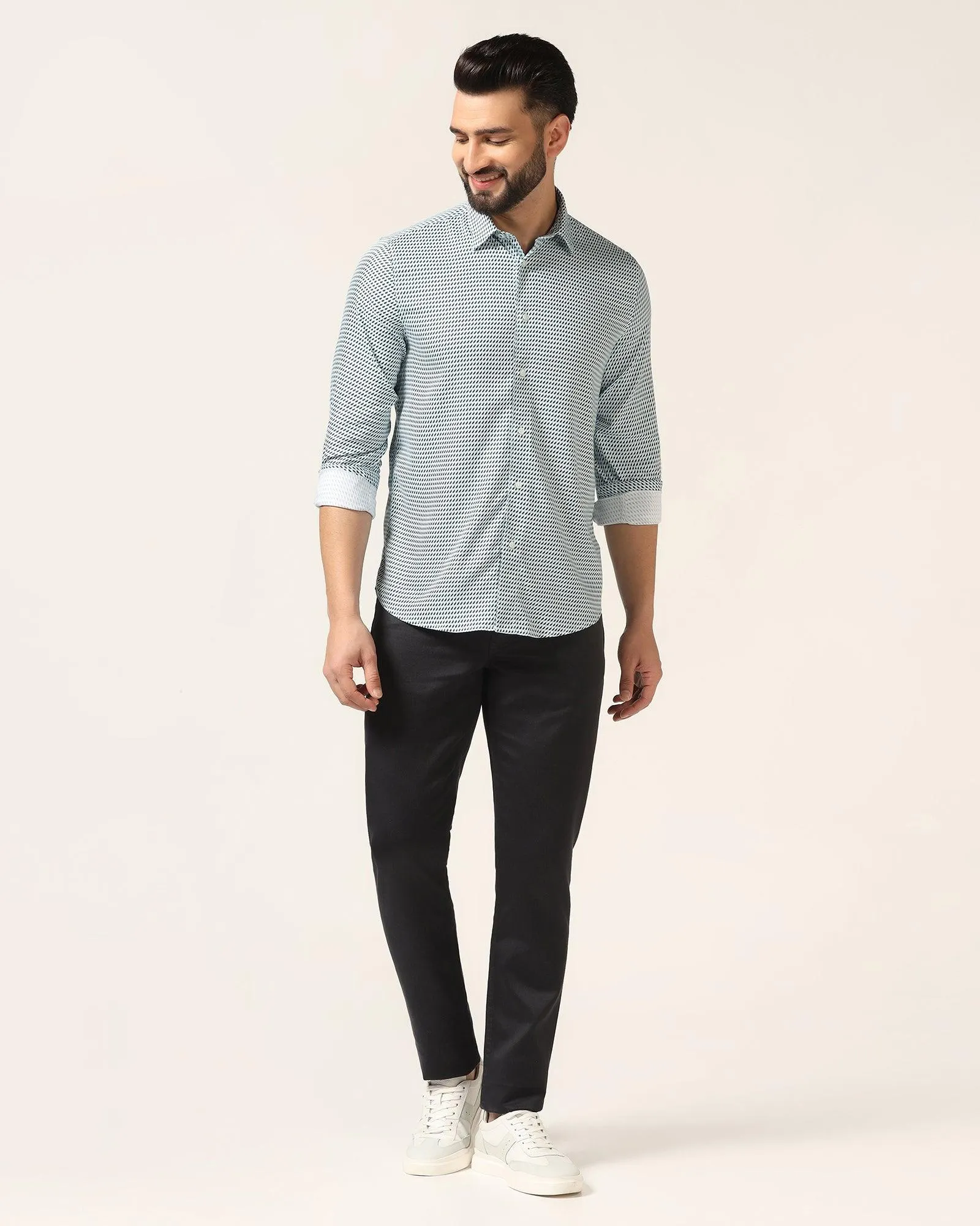 Casual Friday Casual Green Printed Shirt - Silver