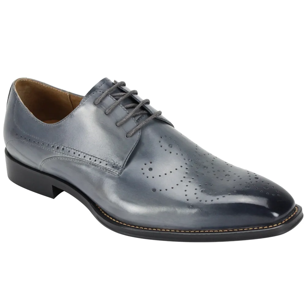 Zip Up Knightly Knot Collection: Premium Grey Leather Lace Dress Shoes - Joel