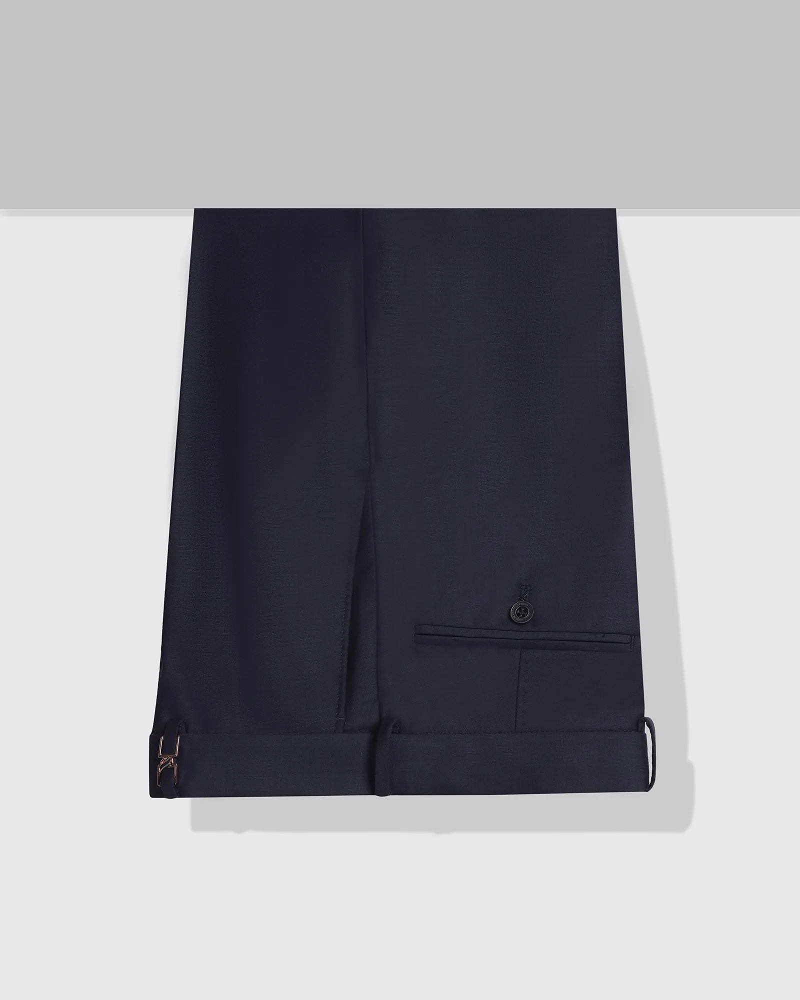 Ripstop Fabric Technology Premium Stretch Slim Comfort B-95 Luxe Formal Navy Solid Trouser - Lamborghini