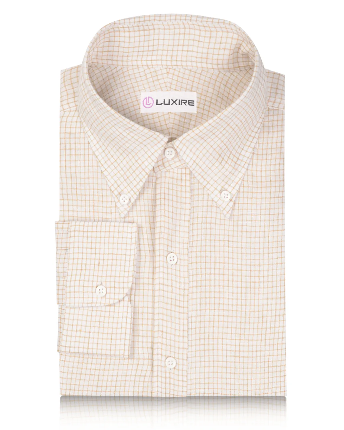 Linen:Tan Cream Rectangle Graph Checks Stretch Ease Easy Go
