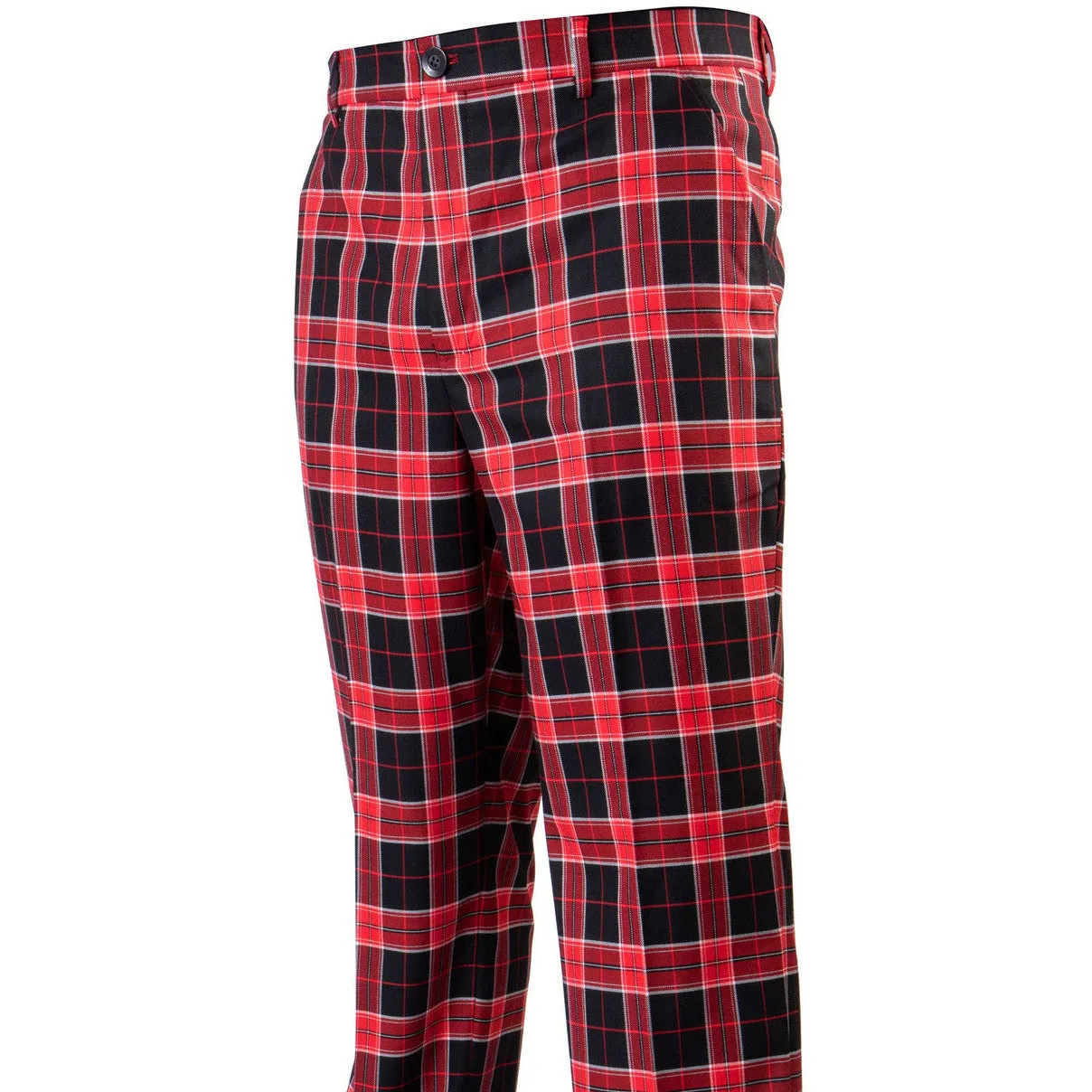 Plaid Red Black White Windowpane Pants Tear Resistant Weave sporty wear