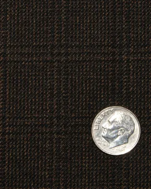 Premium Stretch Loro Piana: Dark Brown Mini Glen Checks