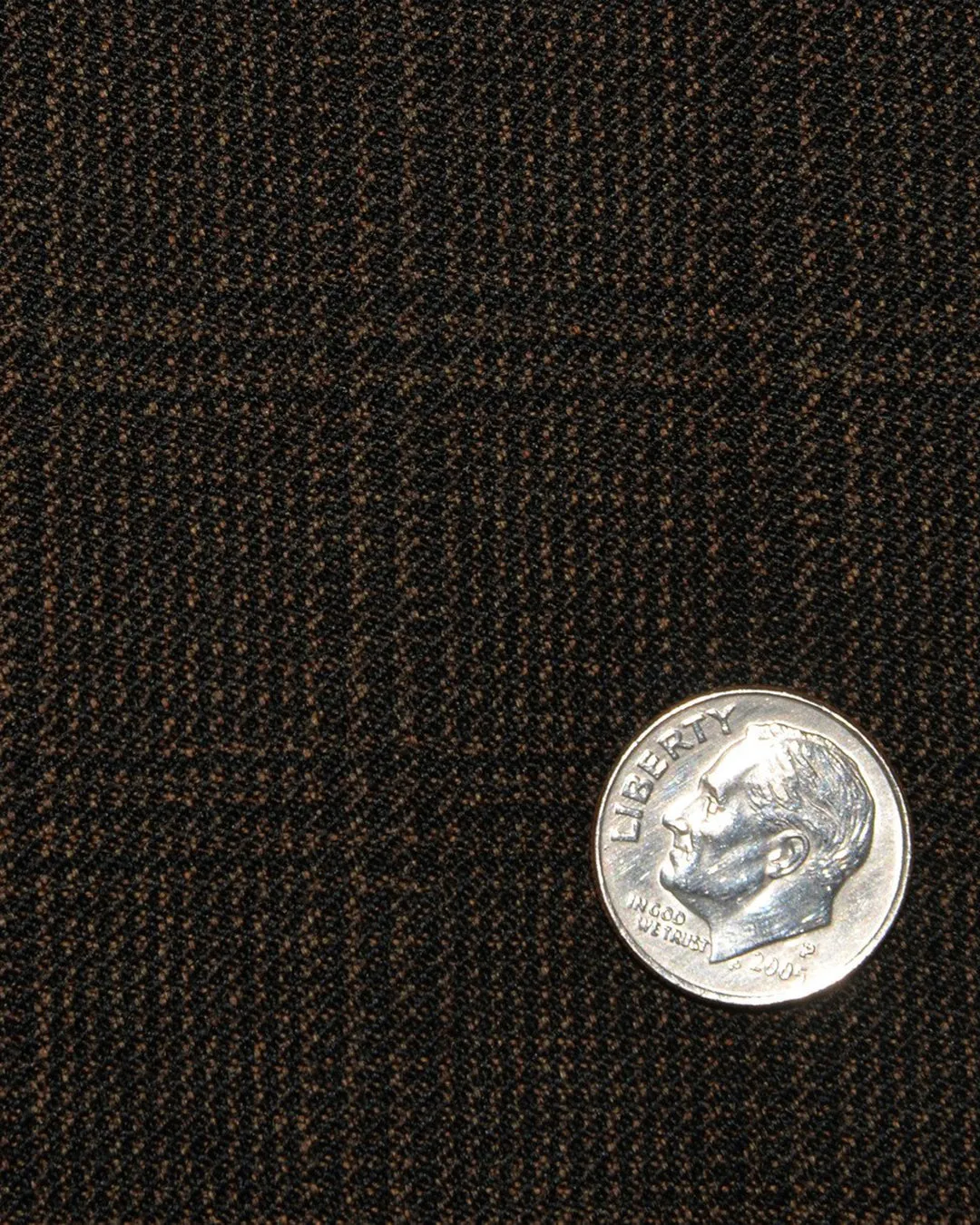 Premium Stretch Loro Piana: Dark Brown Mini Glen Checks
