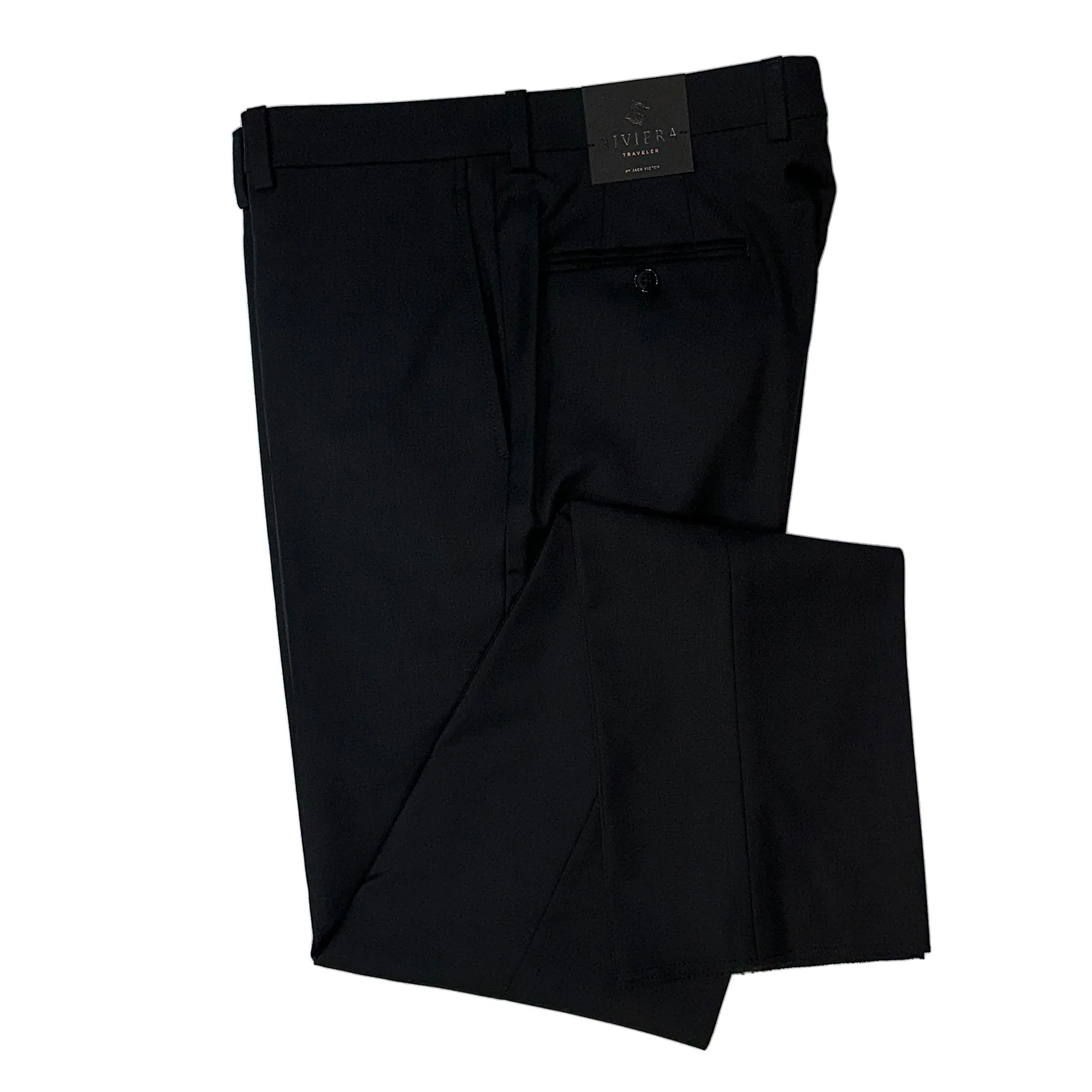 Easy Stretch sporty wear Riviera by Jack Victor- Traveler Dress Pant in Black