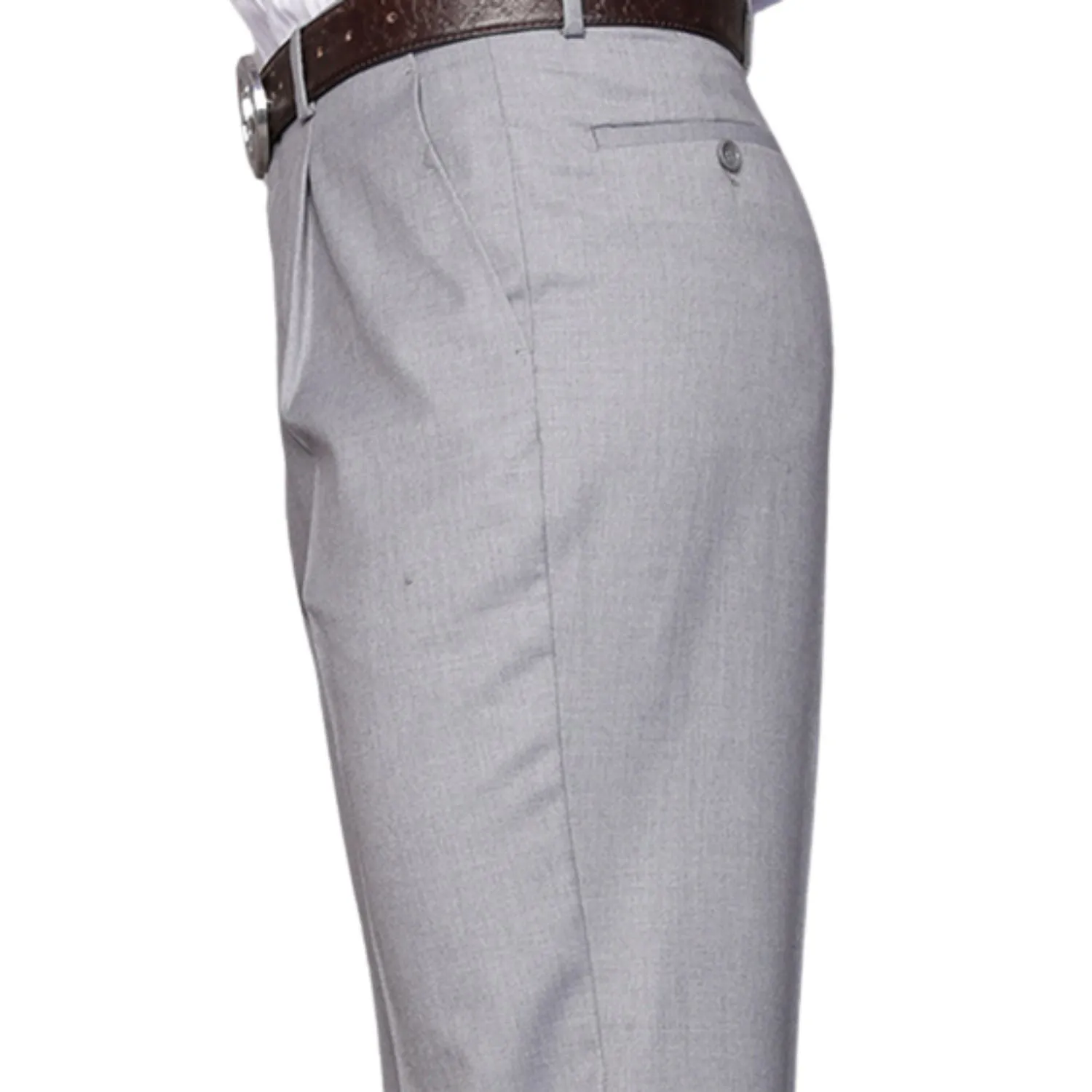 Dubhe Collection: Grey Pleated Wool Pants Refined fit