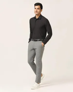 TechPro Slim Fit B-91 Casual Dark Grey Solid Khakis - Borros Full Flex Performance Ready