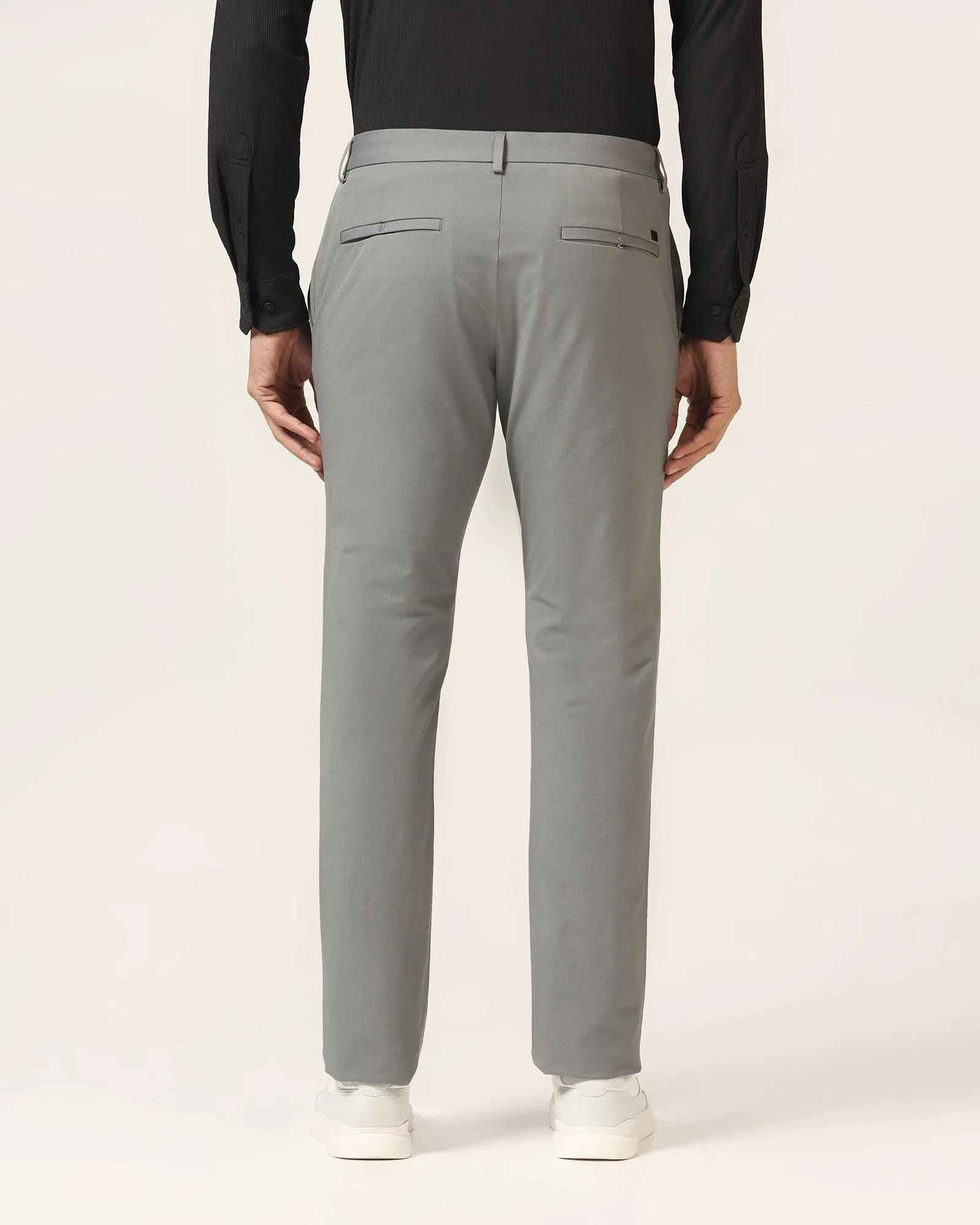 Sporty Look Breathable back panel TechPro Slim Fit B-91 Casual Dark Grey Solid Khakis - Borros