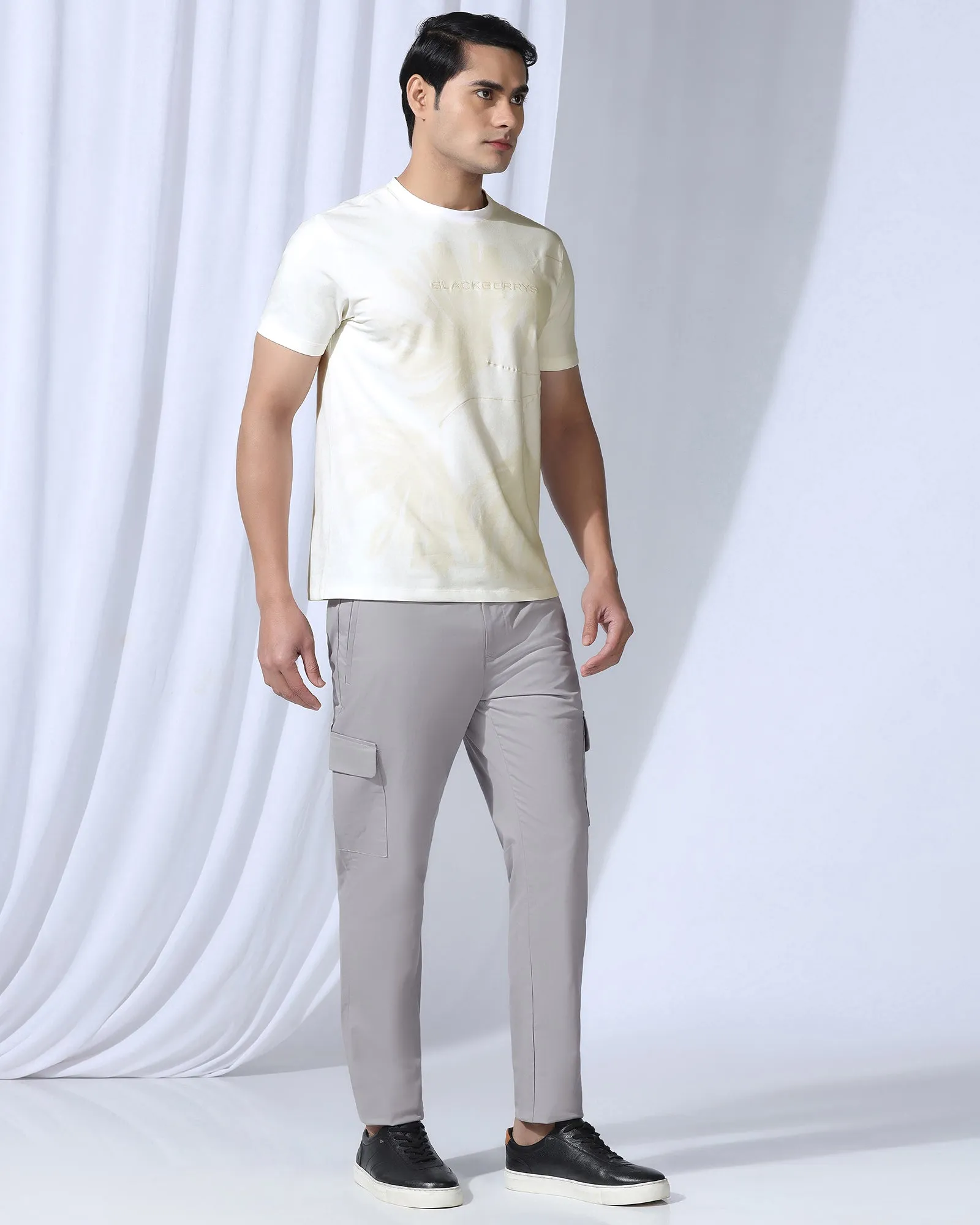 Sneaker Fit Casual Grey Solid Khakis - Lite Durable Twill