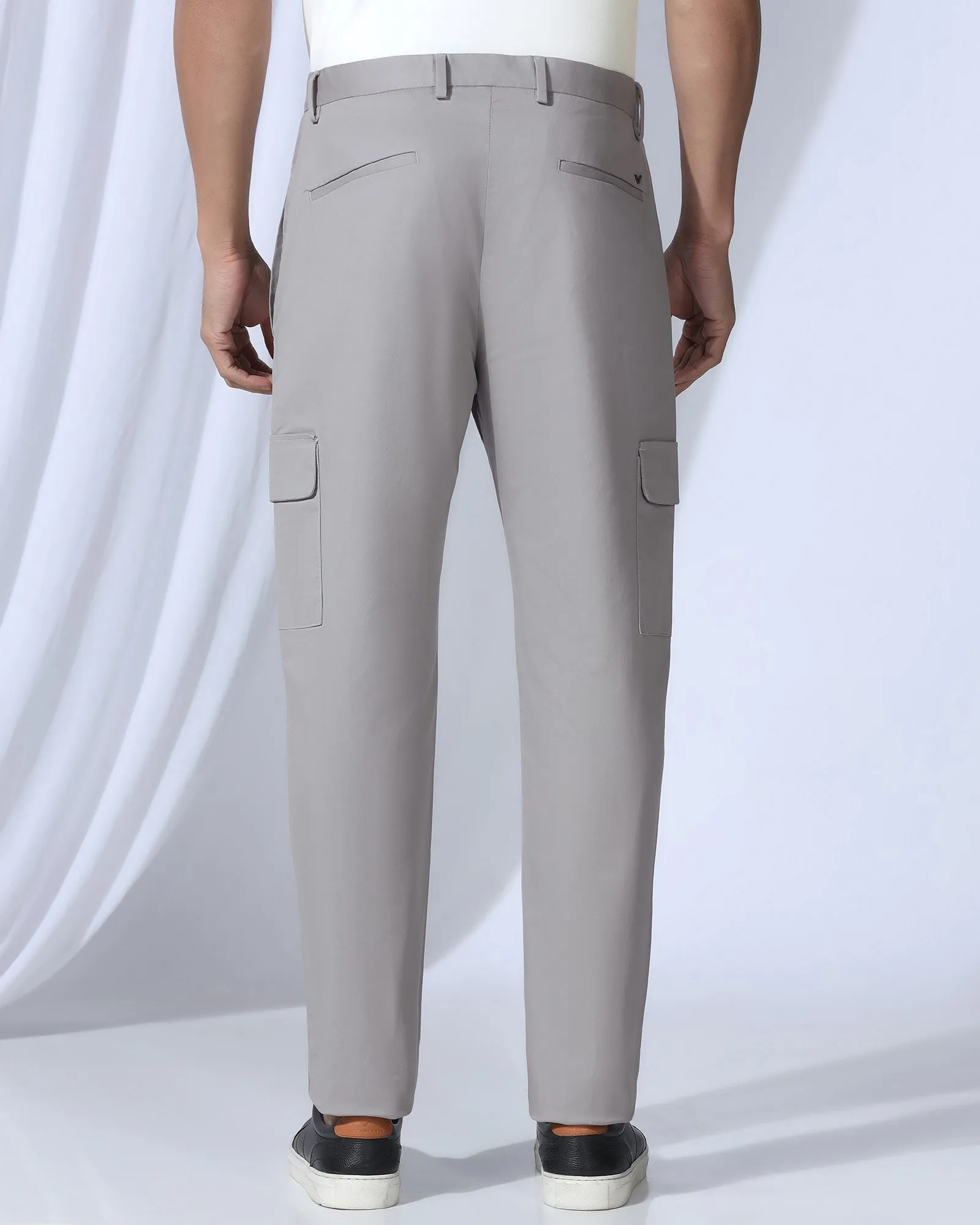 Sneaker Fit Casual Grey Solid Khakis - Lite Comfortable Layers Flattering Waist