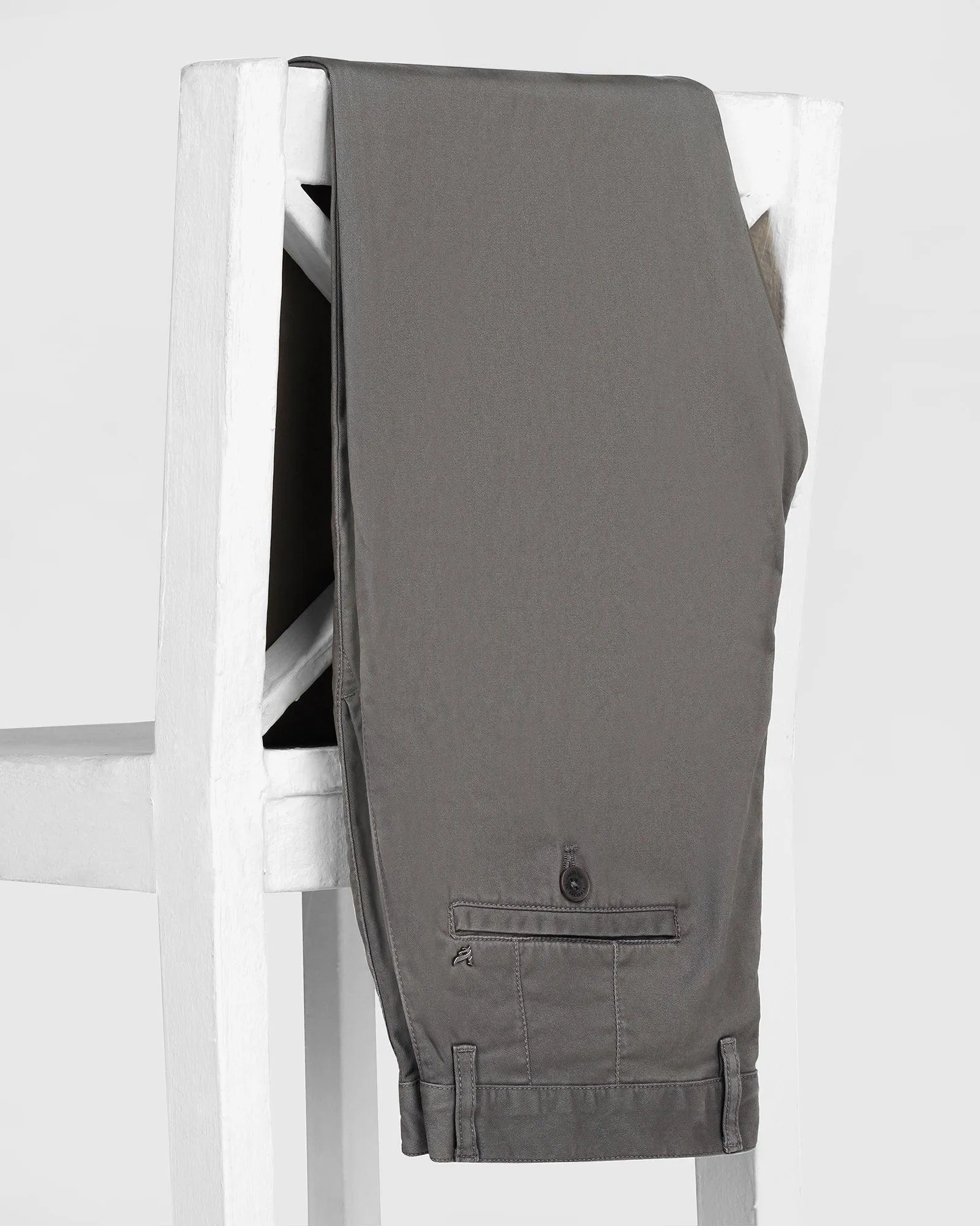 No Sagging Fitted Style Slim Comfort B-95 Casual Dark Grey Solid Khakis - Lab