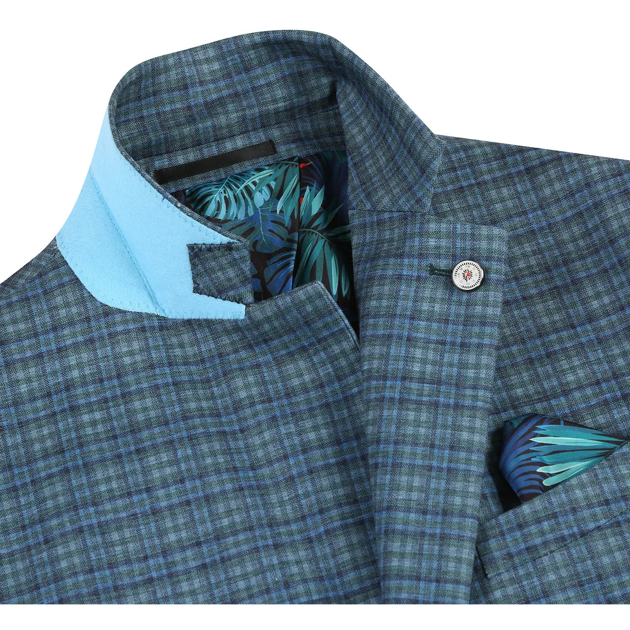 Silicone Grip Trim Comfortable Feel Pellagio Green Men's Half Canvas Blazer PS24-12