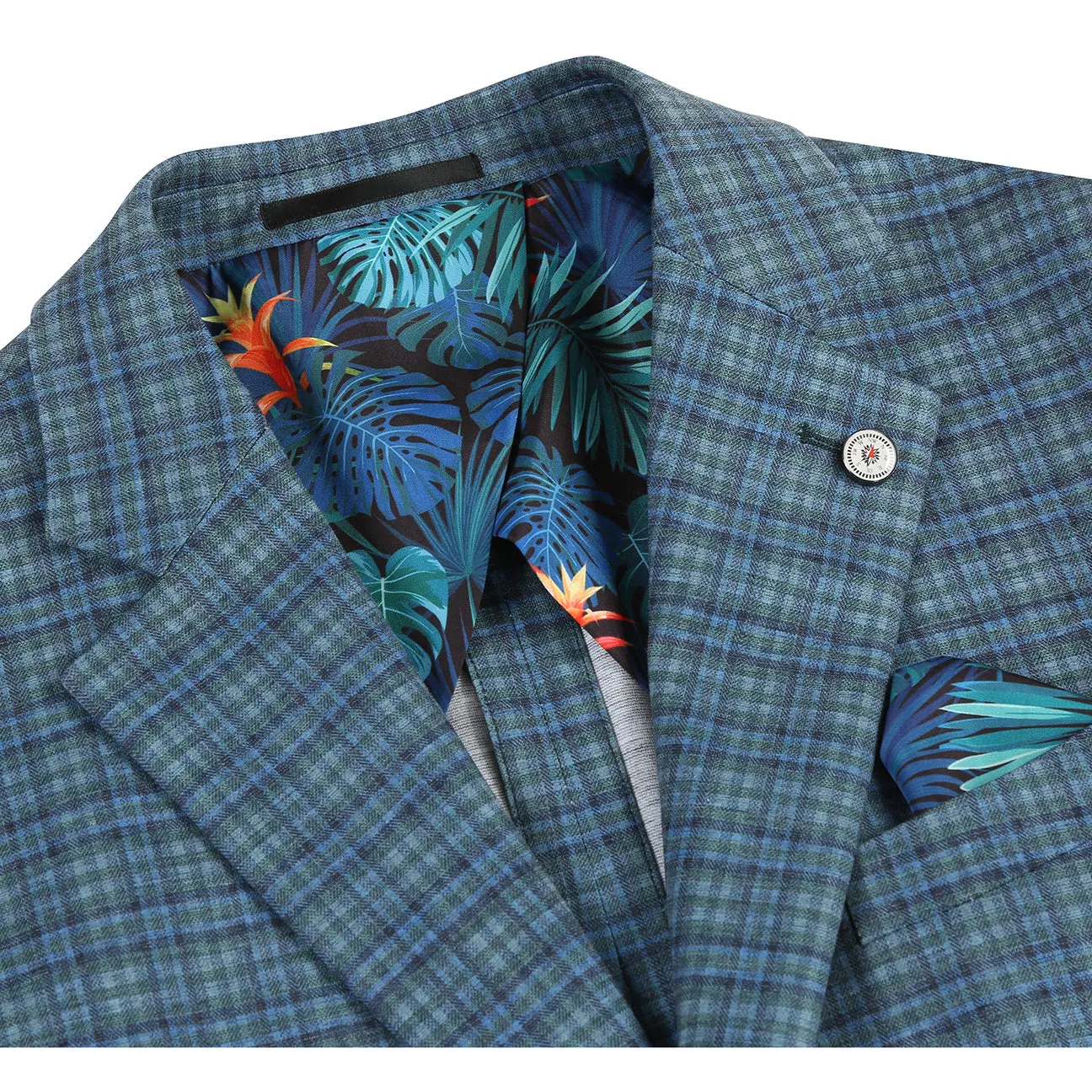 QuickDryMaterial Anytime Outer Fit Pellagio Green Men's Half Canvas Blazer PS24-12