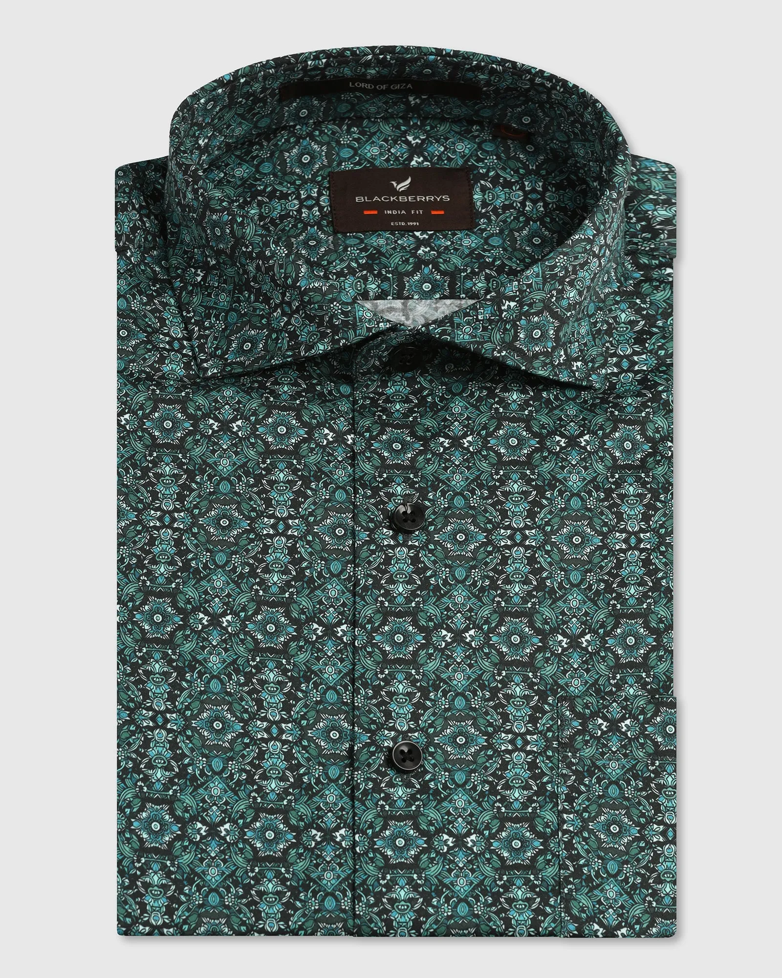 Non Irritating Seams Morning Comfort Beetle Printed Shirt - Royce