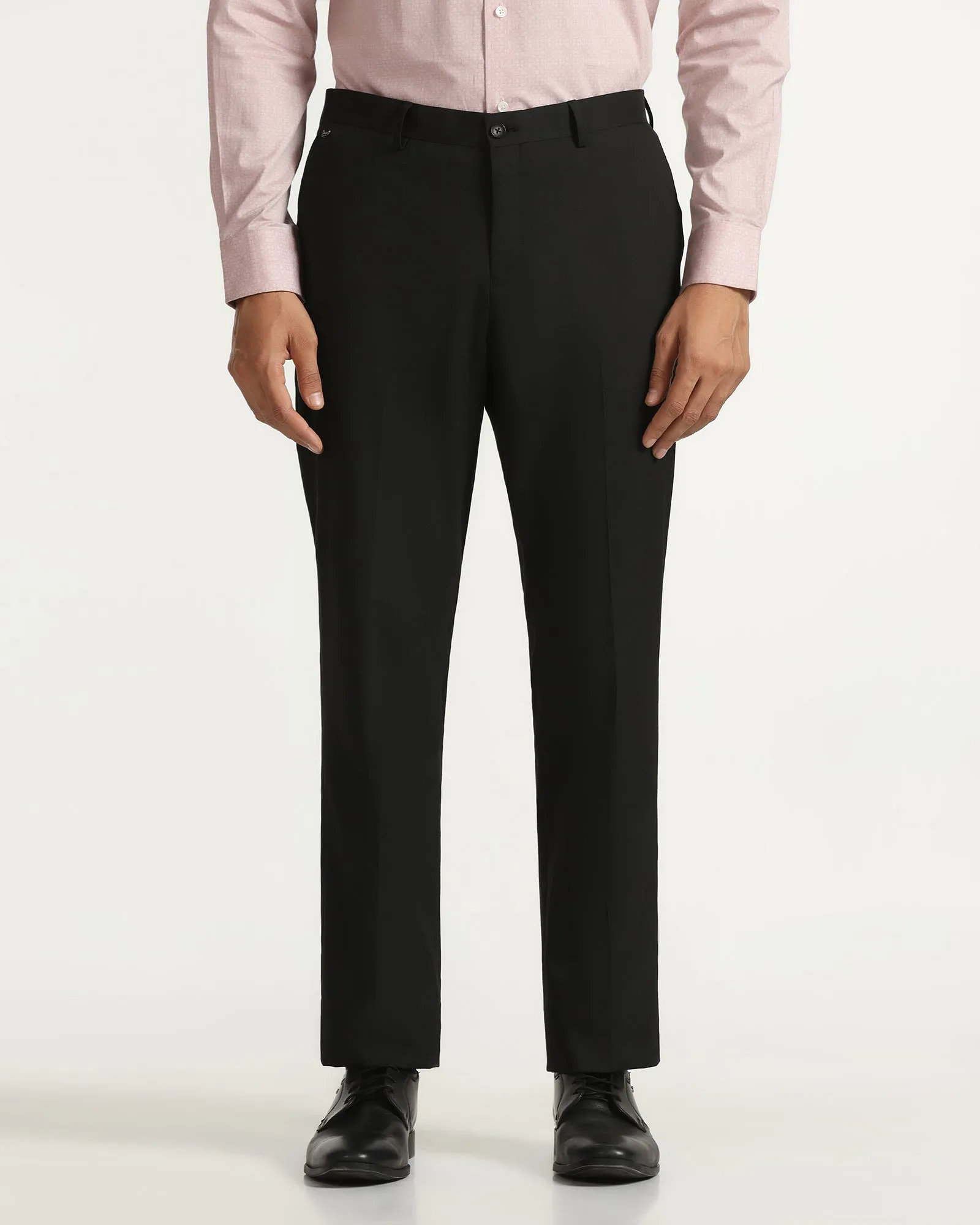 Everyday Essential Straight B-90 Formal Black Solid Trouser - Musk