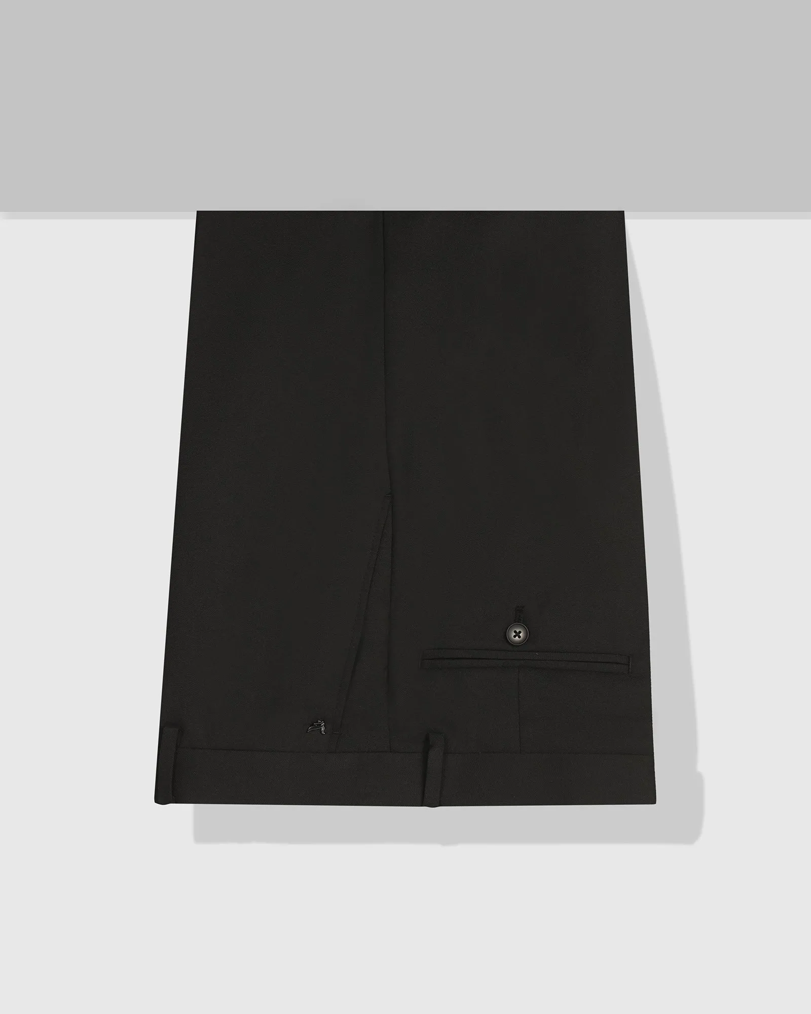 Straight B-90 Formal Black Solid Trouser - Musk Sweat Resistant