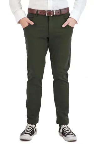 Levinas Olive Green Performance Tech Stretch Pants All Weather Comfort