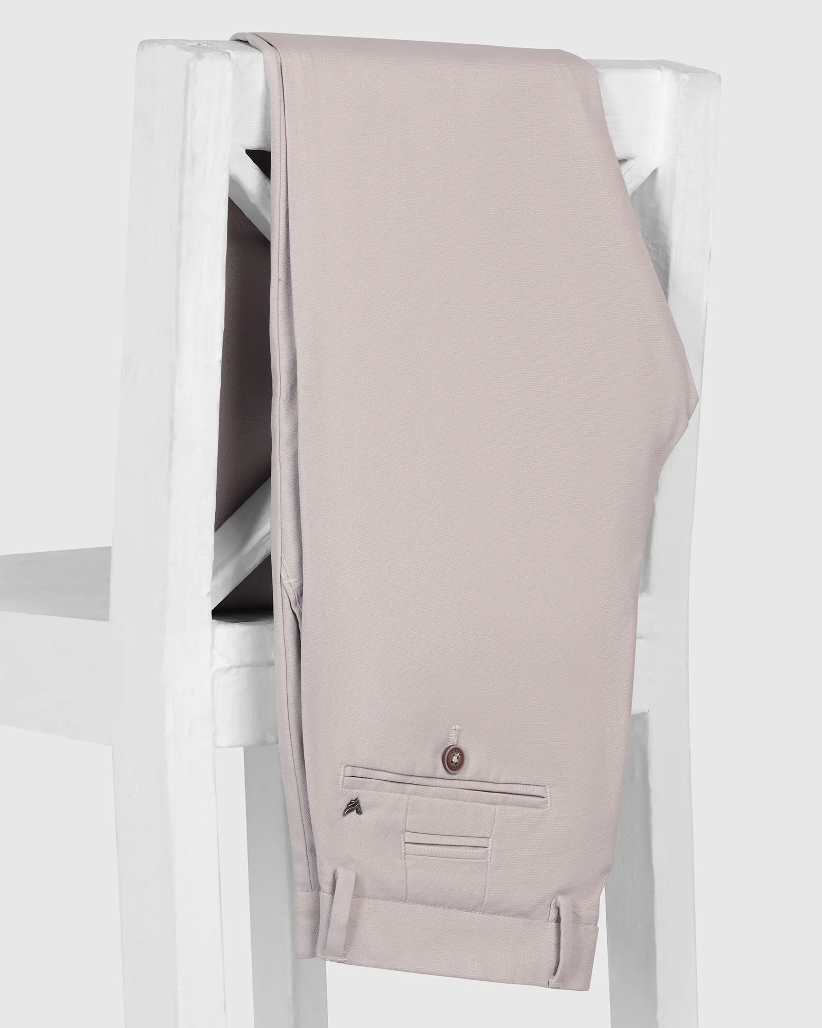 Slim Fit B-91 Casual Beige Textured Khakis - Kary Long Wear Breathable Waist