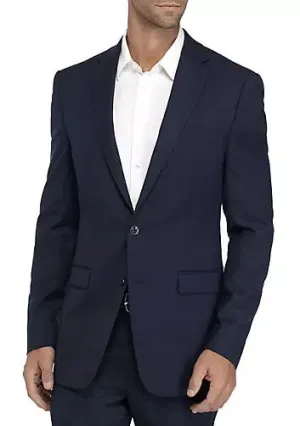Anti Pill Fabric Tech Smooth Zipper Glides Calvin Klein Ultra Slim Fit Suit in Blue/Charcoal