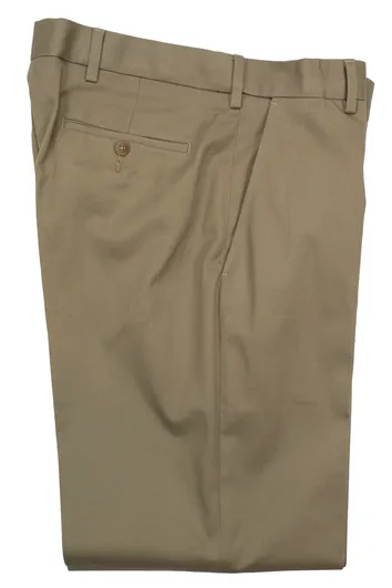 AntiStaticTreatment J. Braxx Josh Flat Front No Iron Cotton Pants in Tan