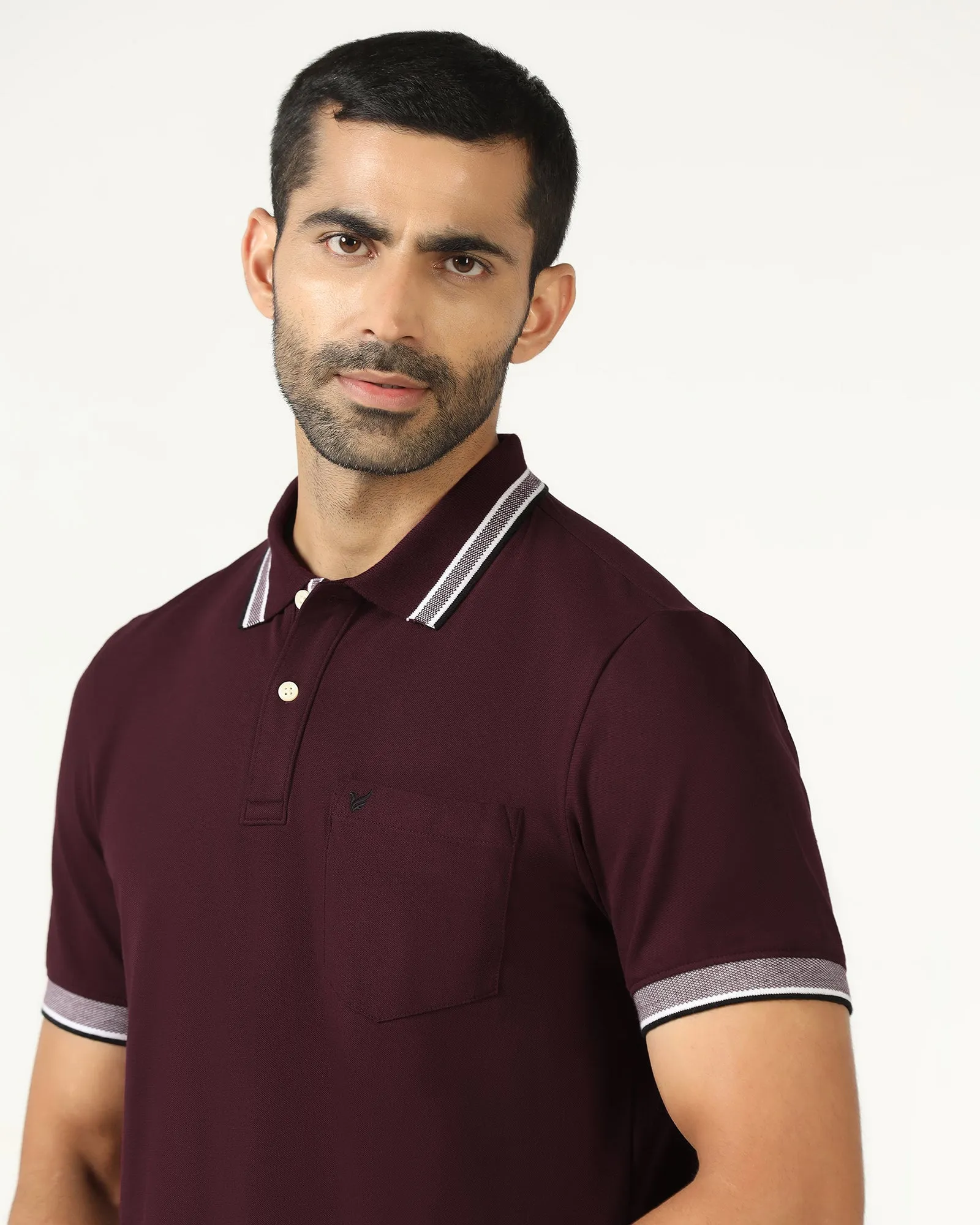 Comfort Wear Minimal Layer Wine Solid T-Shirt - Taurus